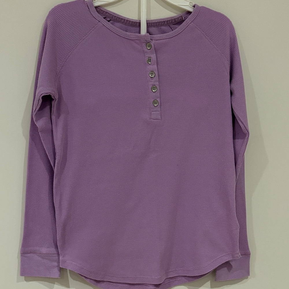 Tractr Lavender Ribbed Top